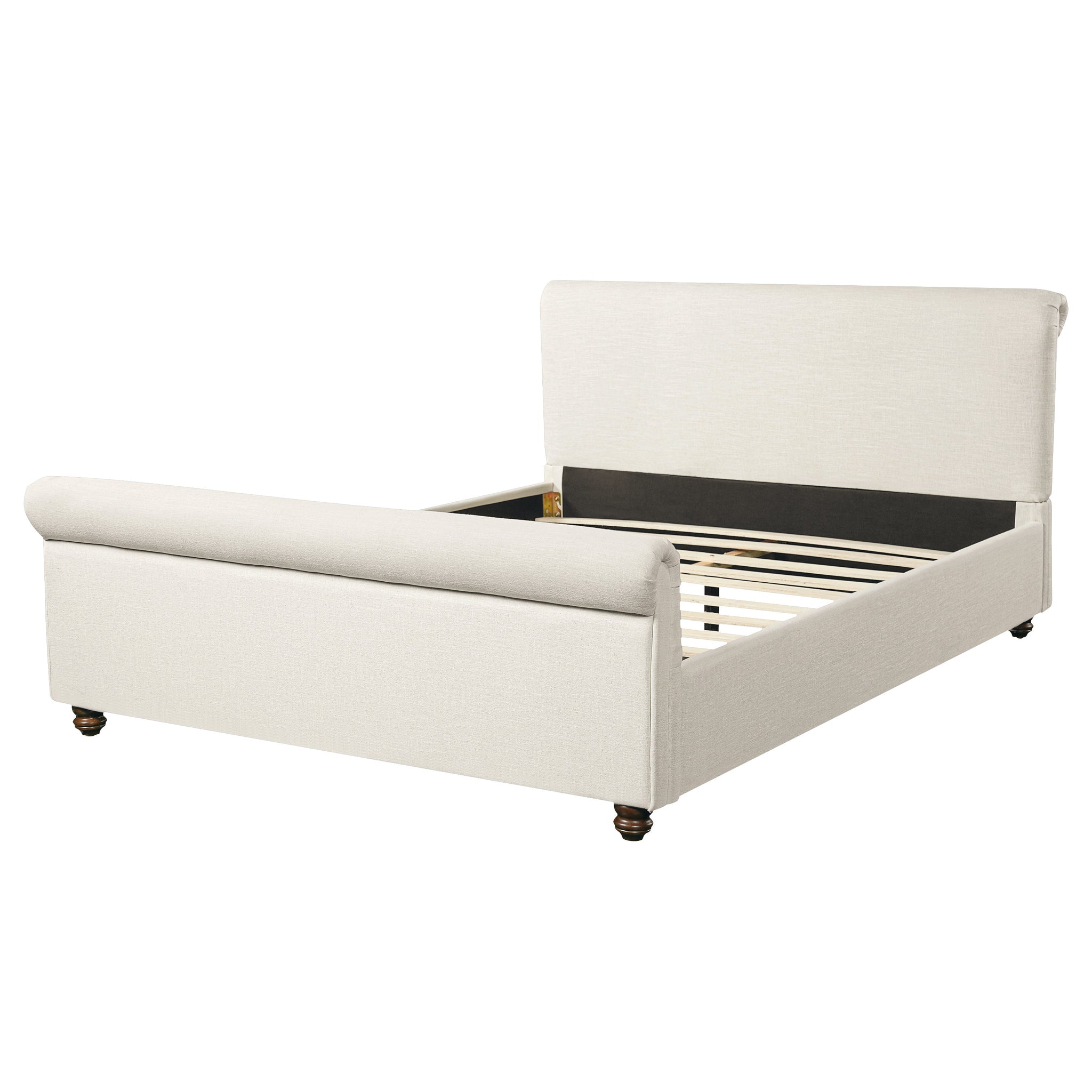 Queen Size Upholstered Bed Frame With Linen Fabric by HouseOfZazla