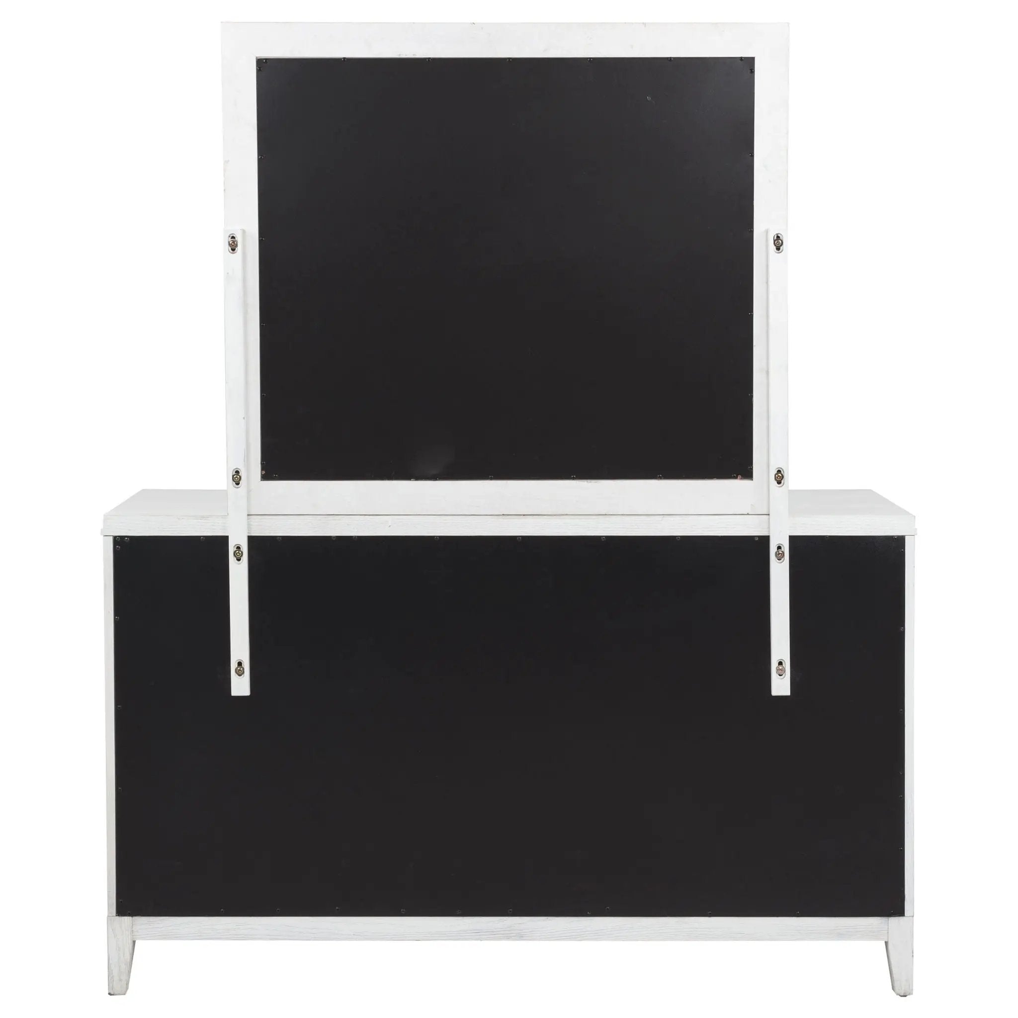 Marielle 6-drawer Dresser with Mirror Distressed White by Unique Piece Furniture