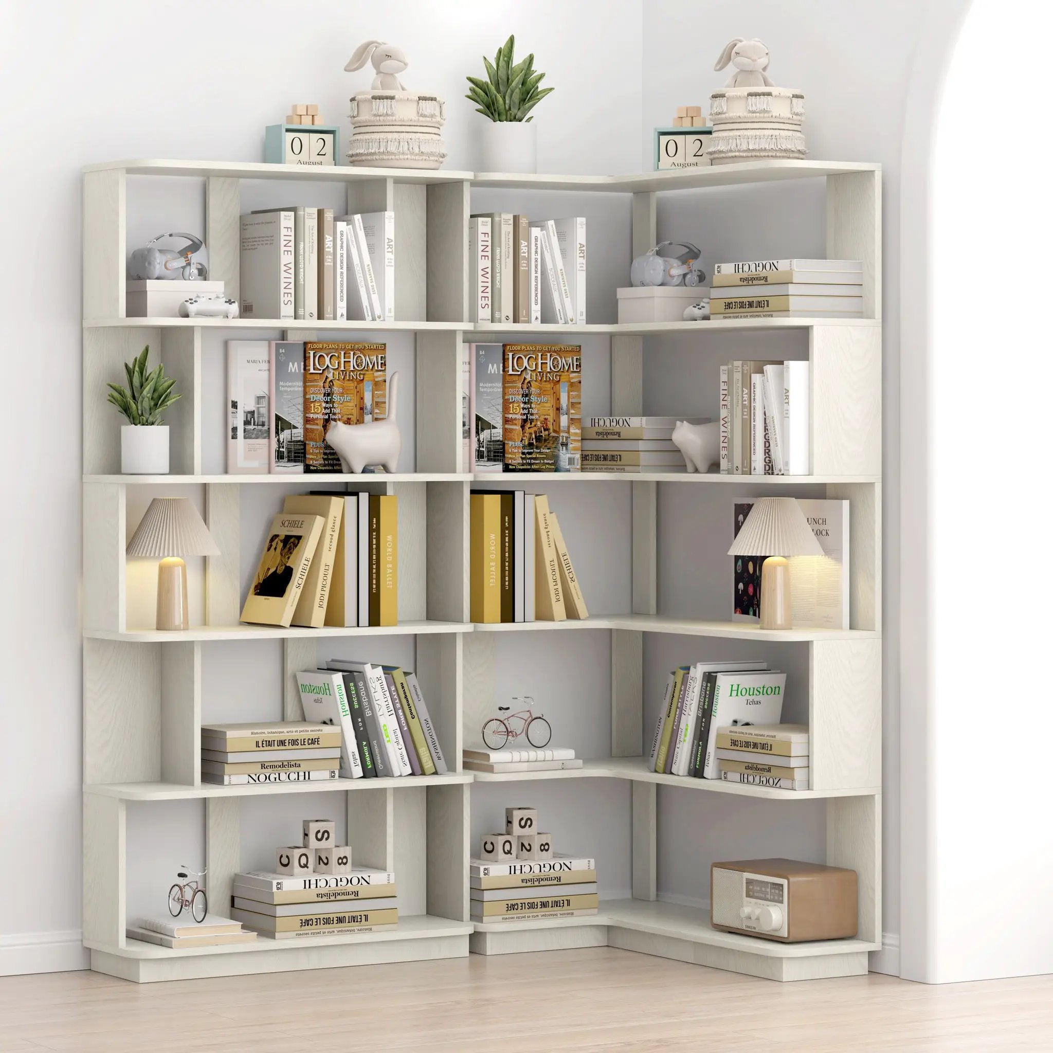 Modern 5 Tier Open Storage Bookcase by HouseOfZazla