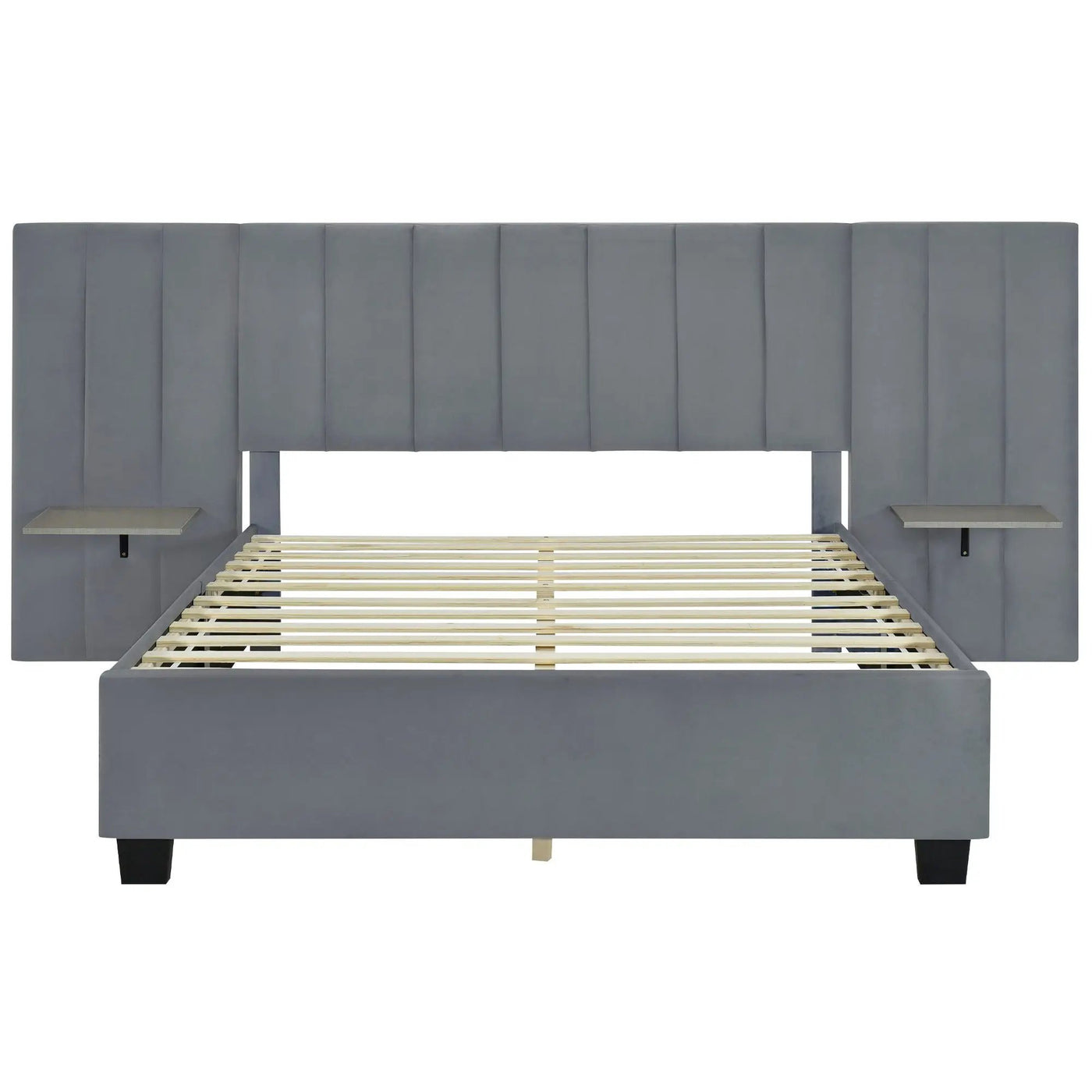 Upholstered Platform Bed With Big Headboard by Unique Piece Furniture