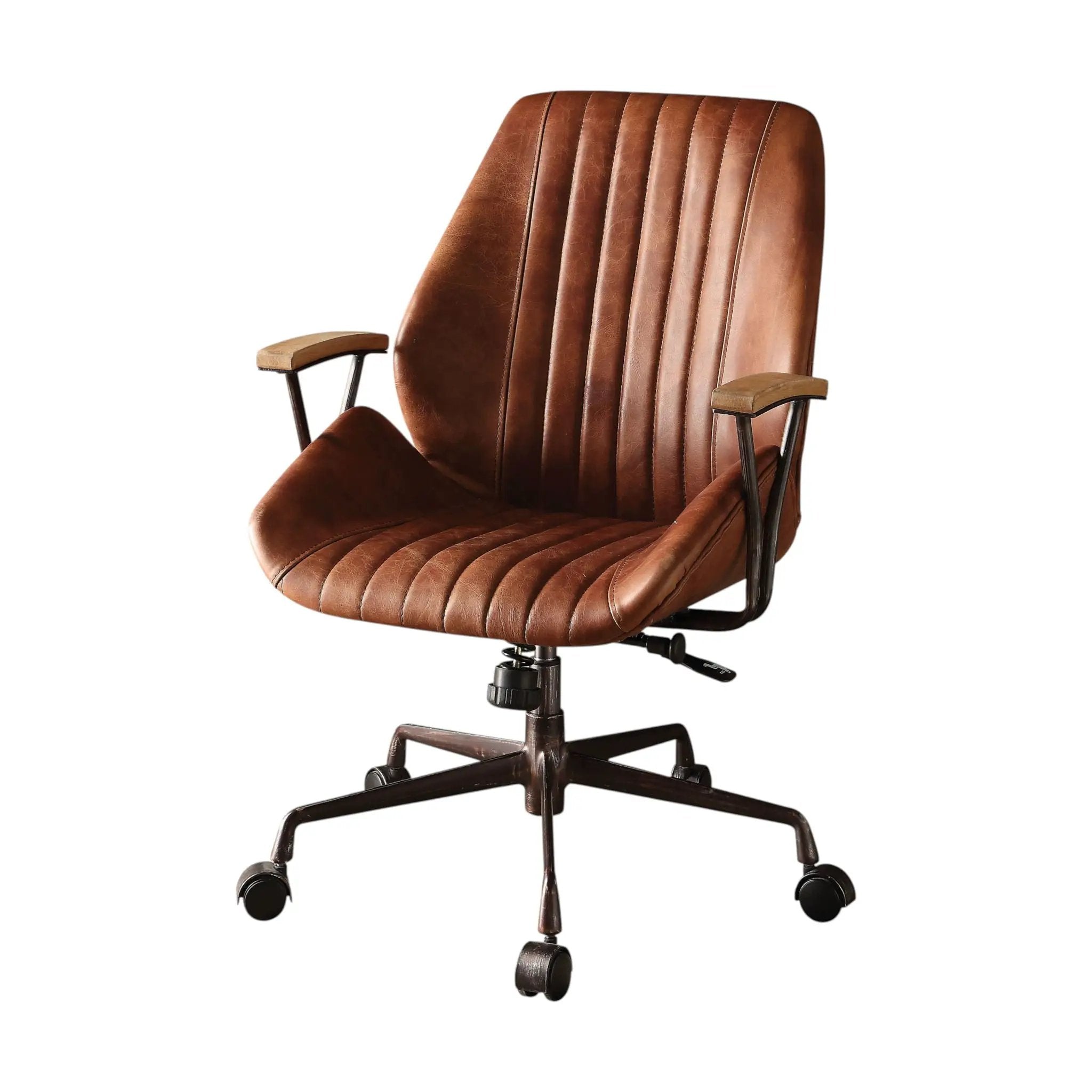 Brancaster - Aluminum Top Grain Leather Office Chair - Coffee by Unique Piece Furniture