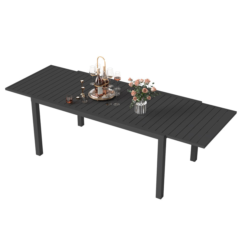 97.2"L Extendable Aluminum Outdoor Dining Table by HouseOfZazla
