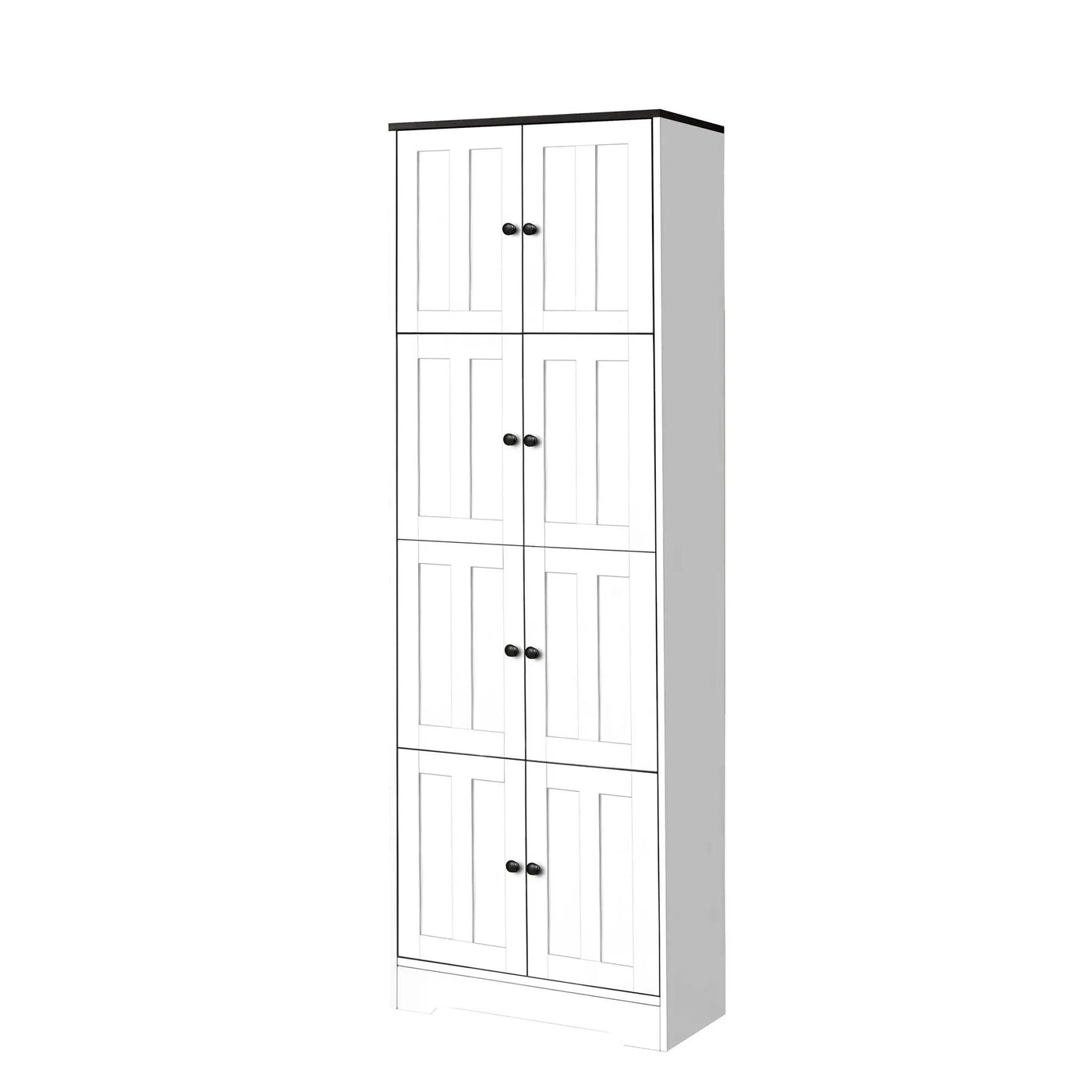 Tall Storage Cabinet With 8 Doors And 4 Shelves, Wall Storage Cabinet For Living Room, Kitchen, Office, Bedroom, Bathroom by Unique Piece Furniture