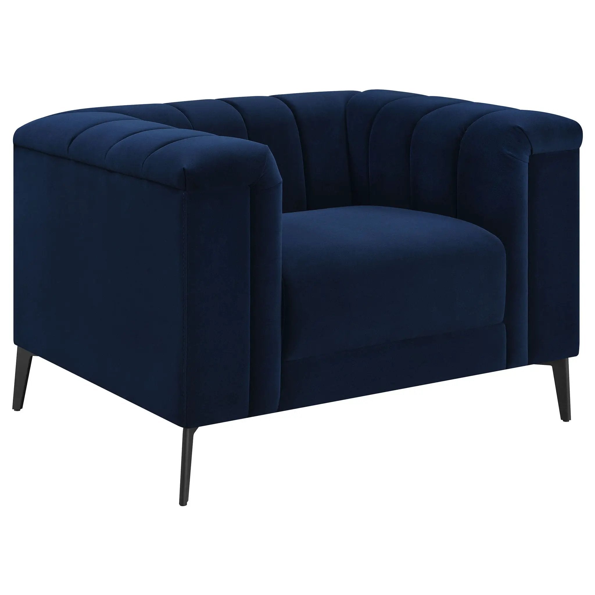 Darci - Accent Armchair With Seating And Tapered Legs - Blue by HouseOfZazla