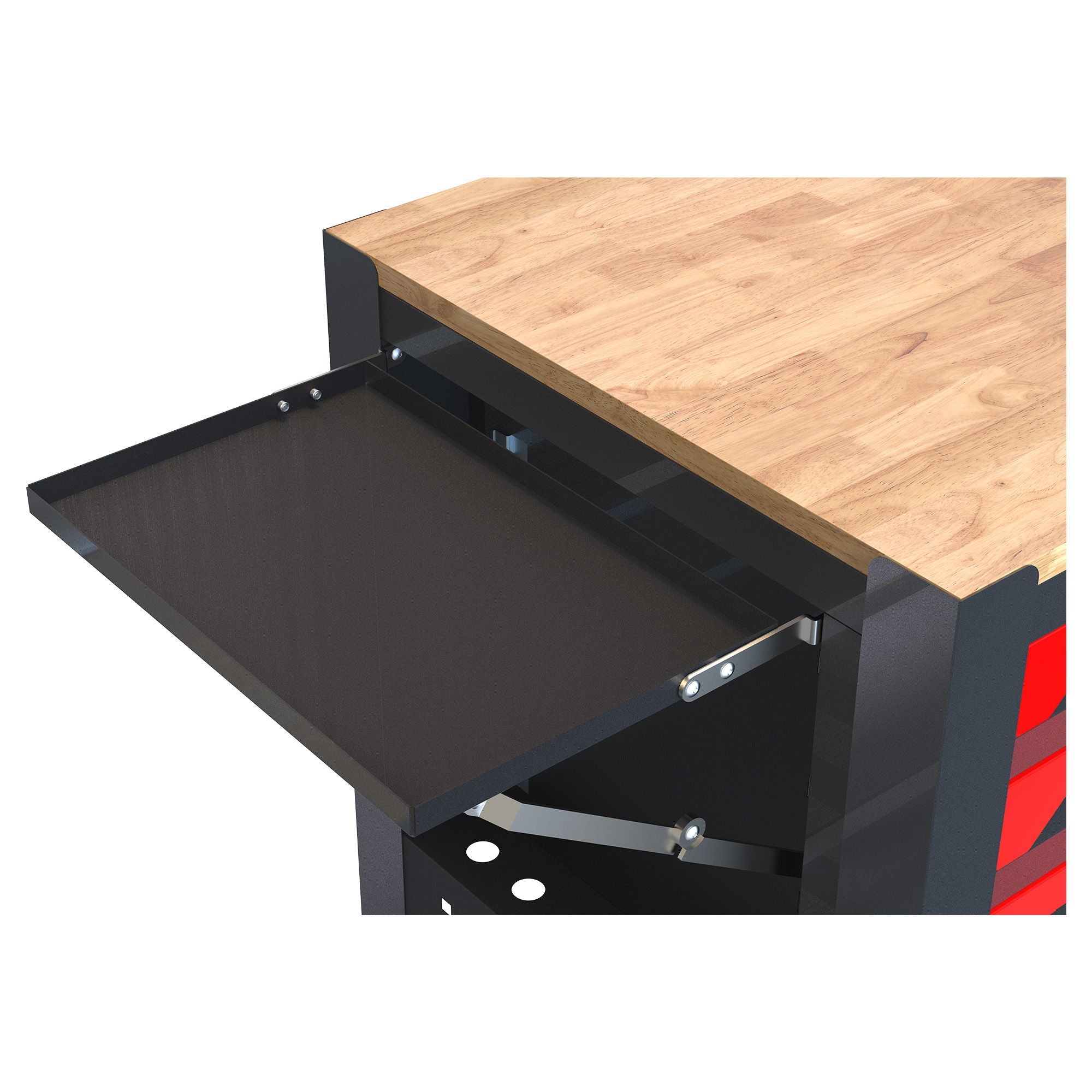 4 Drawers Multifunctional Tool Cart With Wheels And Wooden Top by HouseOfZazla