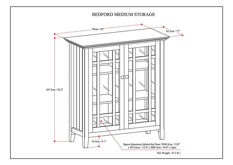 Bedford - Medium Storage Cabinet - Hickory Brown by Unique Piece Furniture