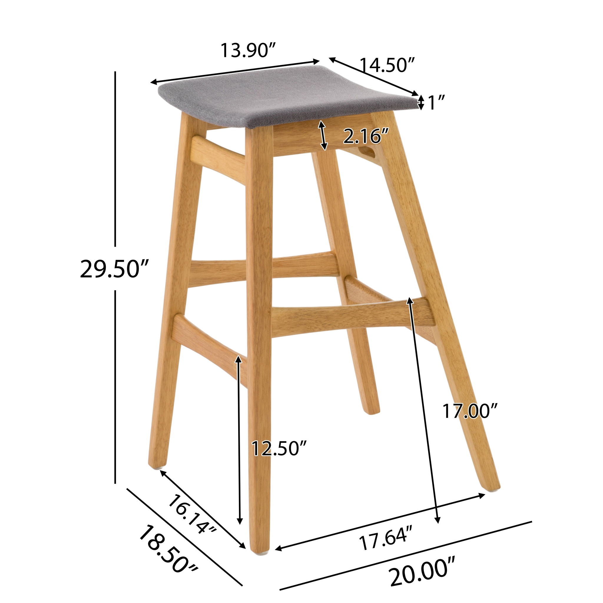 Modern Bar Stool Set With Upholstered Seating by HouseOfZazla