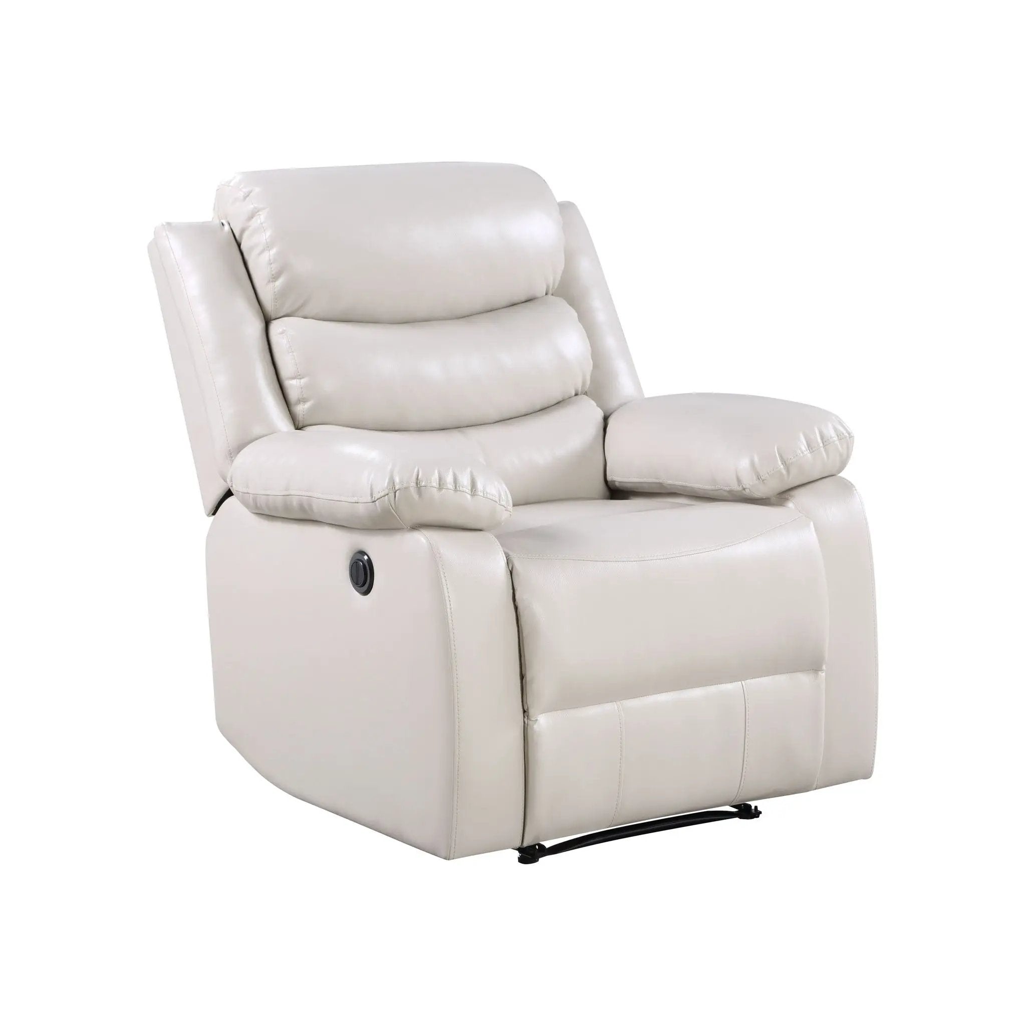 Eilbra - Synthetic Leather Power Motion Recliner - Beige by Unique Piece Furniture
