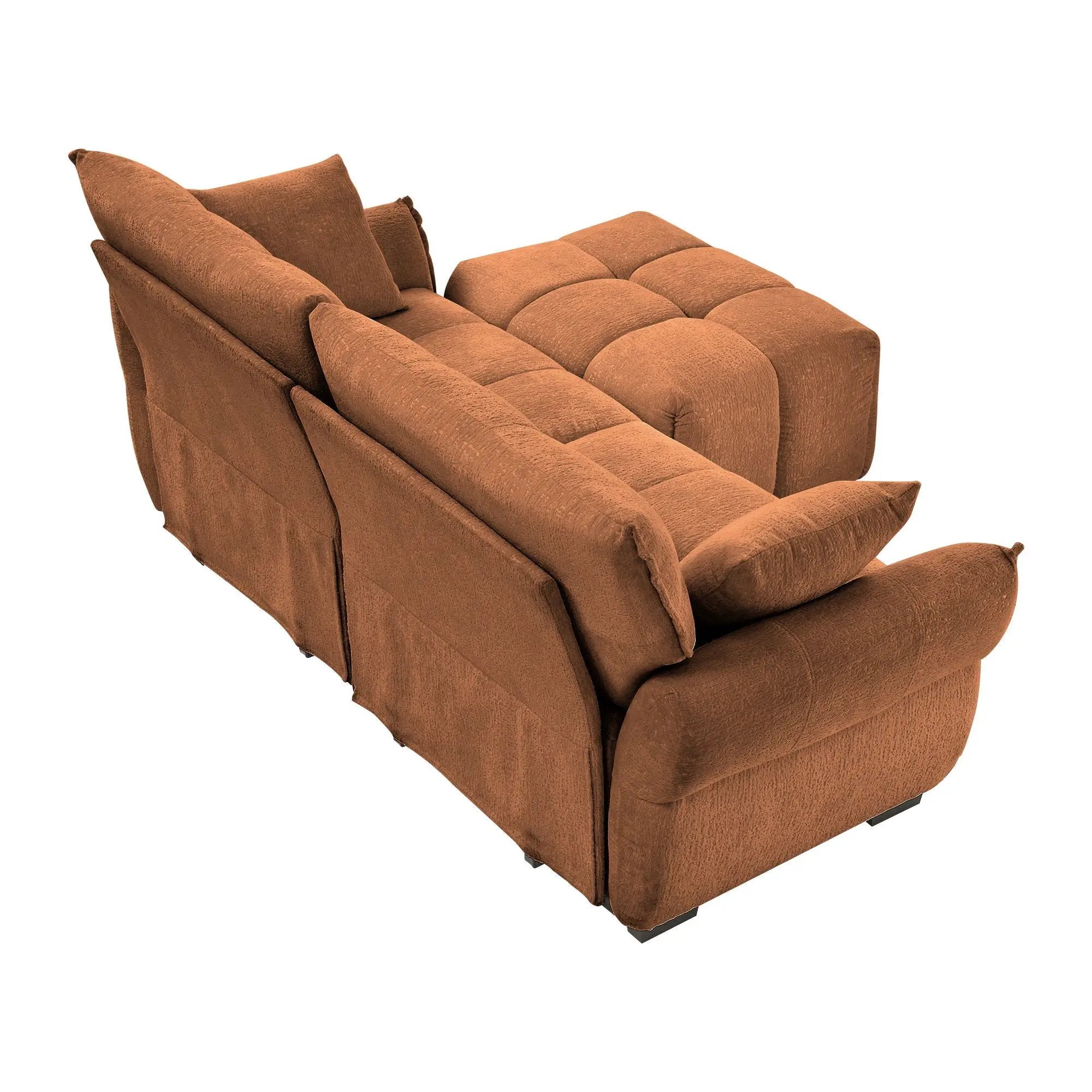 Sofa Set With Ottoman And Pillows, Textured, High Resilience Cushions by Unique Piece Furniture