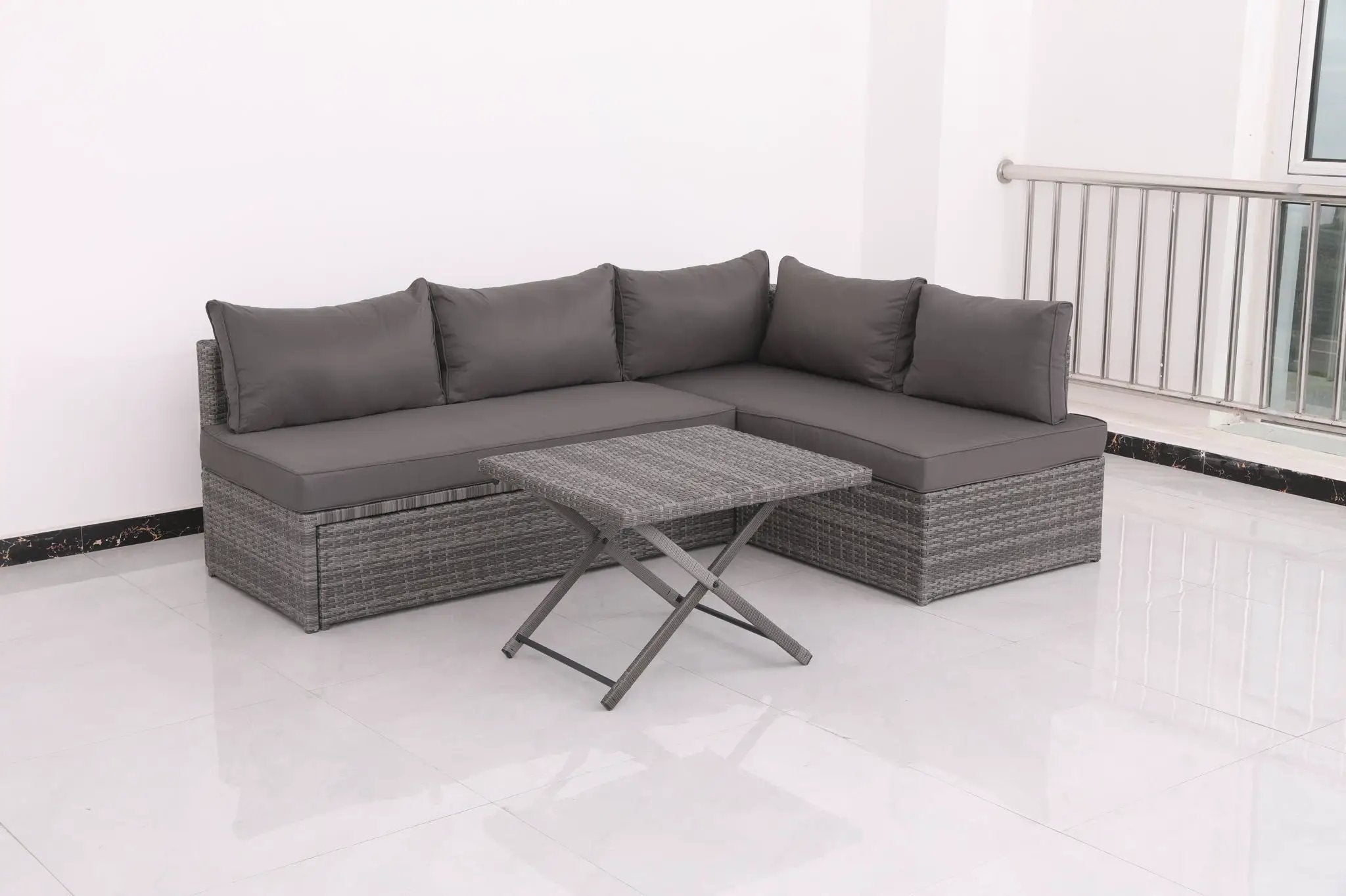 Patio Sofa With Cushions - Gray by Unique Piece Furniture