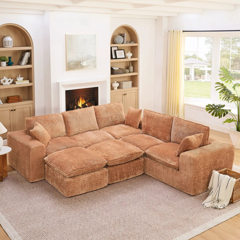 Sectional Sofa With Moveable Ottoman by Unique Piece Furniture