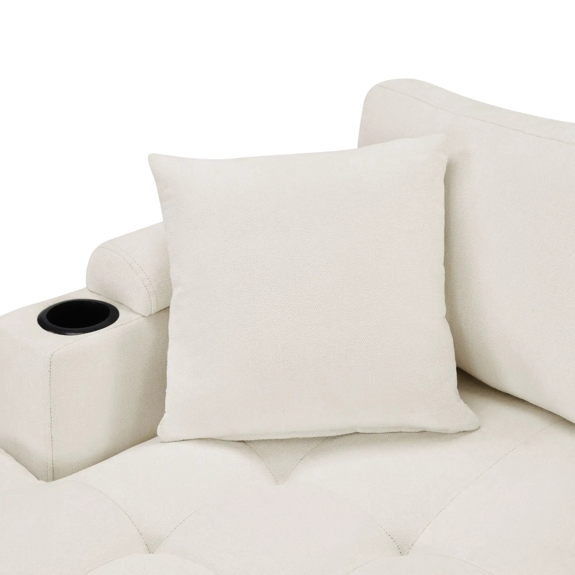 U Shaped Sectional Sofa, Corner Living Room Couch With Built In Cup Holders, Storage, USB Ports by HouseOfZazla