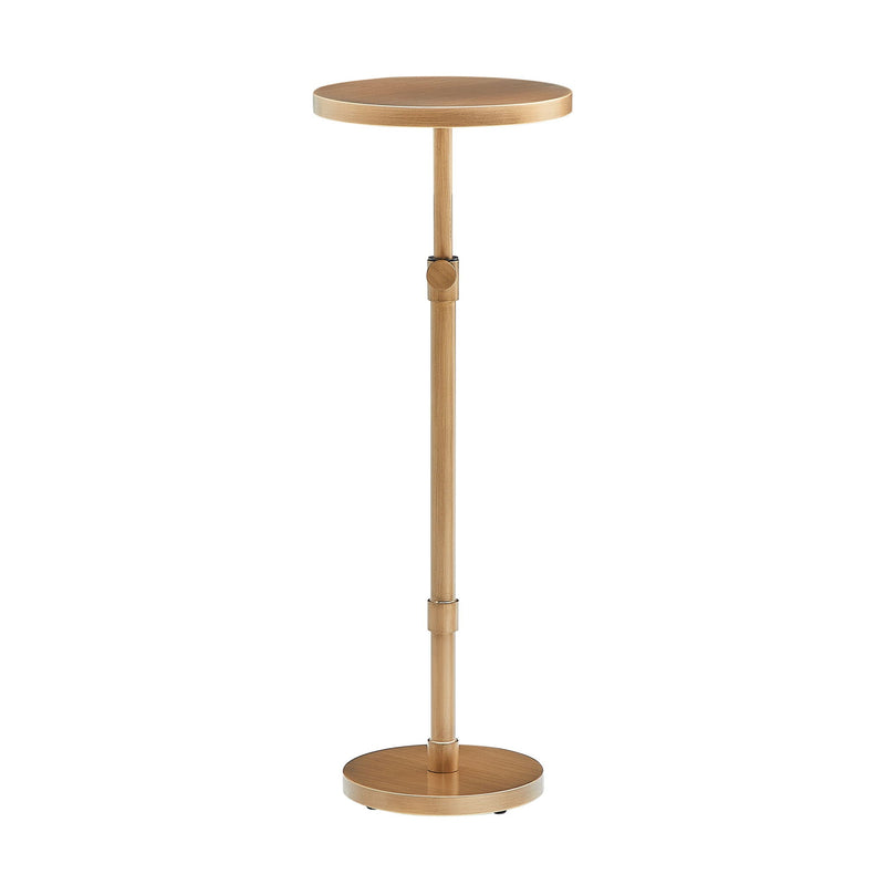 Morven - Adjustable Height Accent Table With Round Top - Antique Brass by HouseOfZazla