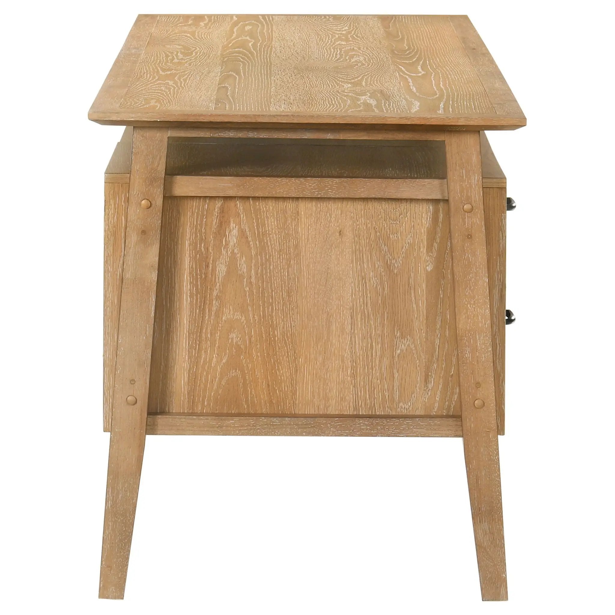 Goodson 64-inch 4-Drawer Double Pedestal Computer Desk Distressed Light Brown by Unique Piece Furniture