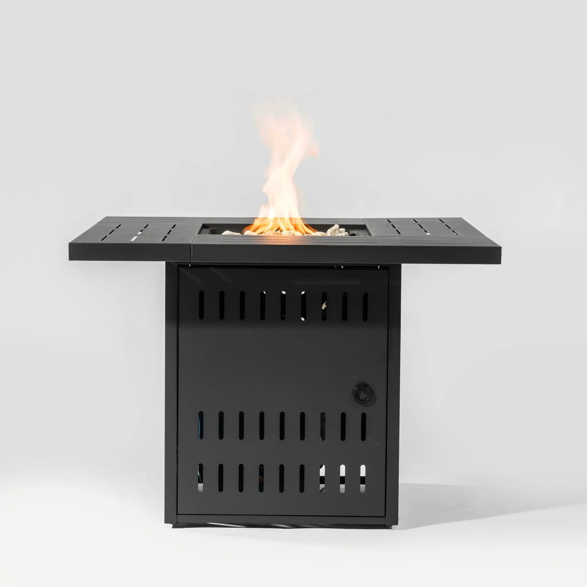 Propane Gas Fire Pit Table, 50000 Btu, Rectangular For Outside - Black by HouseOfZazla