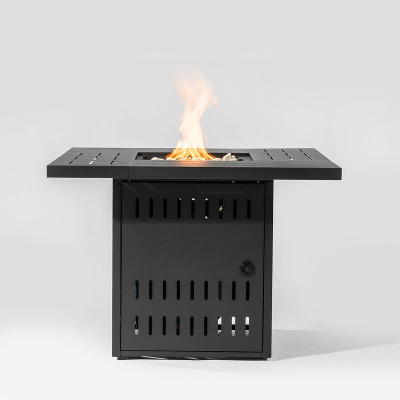Propane Gas Fire Pit Table, 50000 Btu, Rectangular For Outside - Black by HouseOfZazla