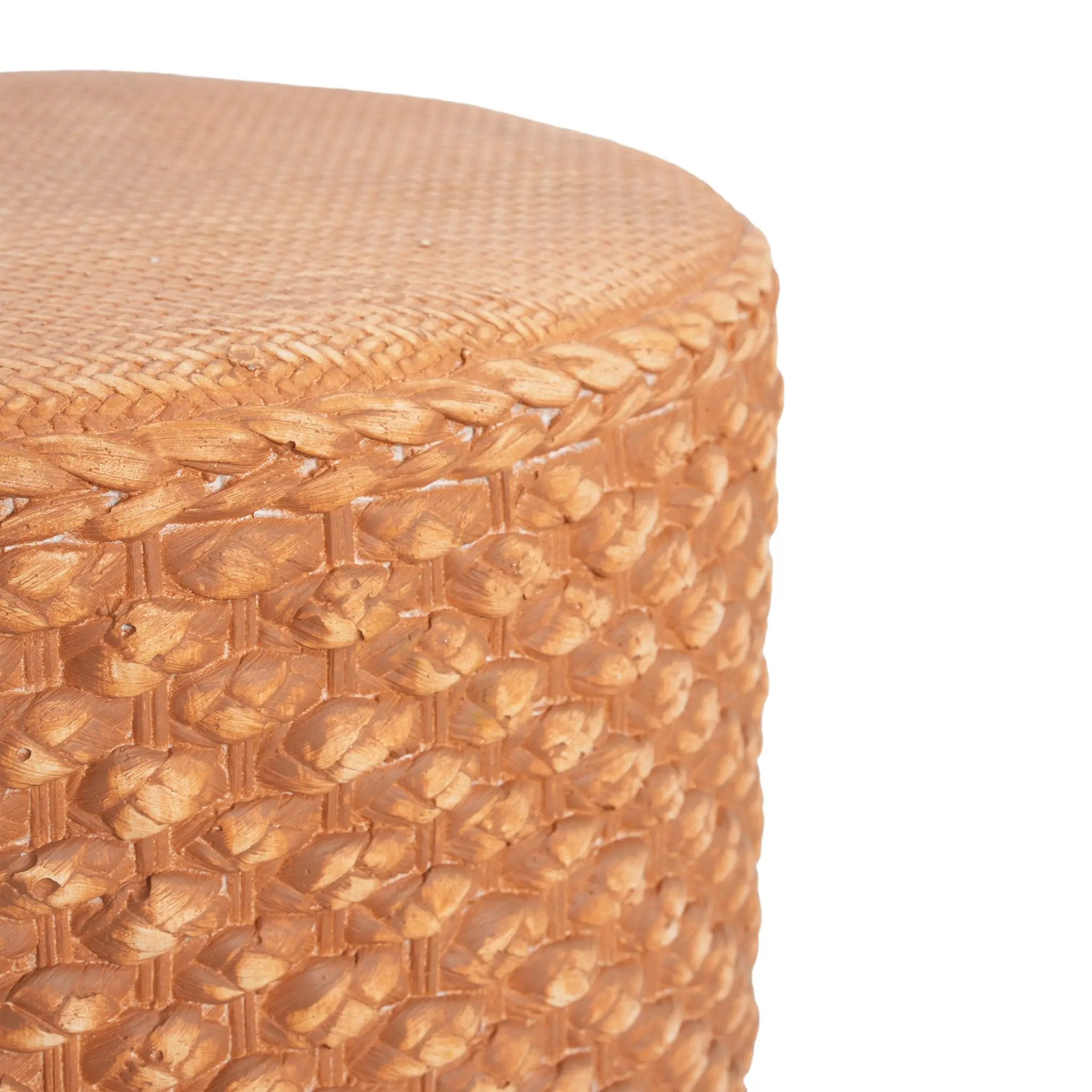 Evie Outdoor Patio Round MGO Side Table Brown by HouseOfZazla