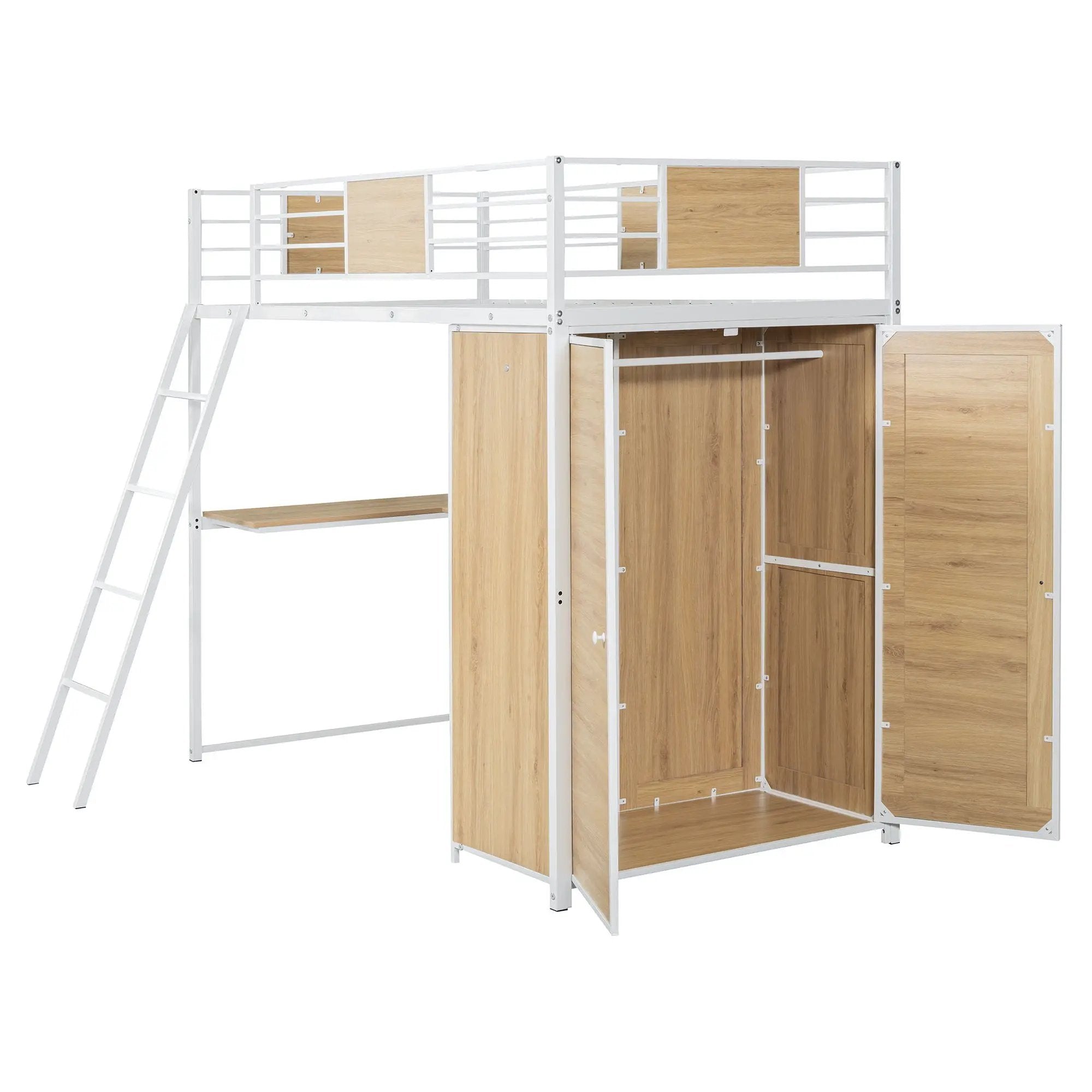 Loft Bed With L Shape Desk And Wardrobe by Unique Piece Furniture