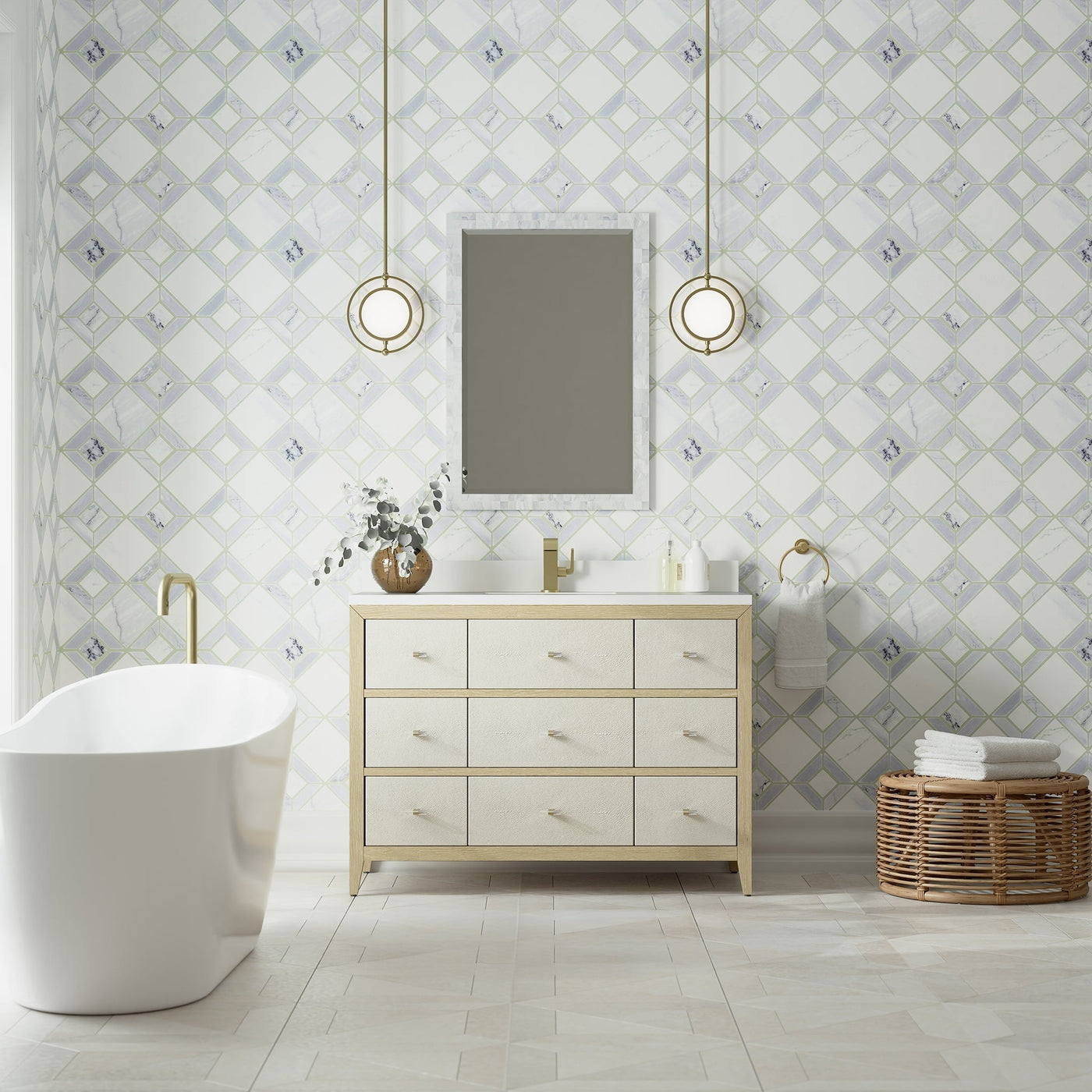 James Martin Celeste 48" Single Bathroom Vanity, Sunwashed Oak with Embossed Shagreen Drawer Fronts, cabinet without a countertop