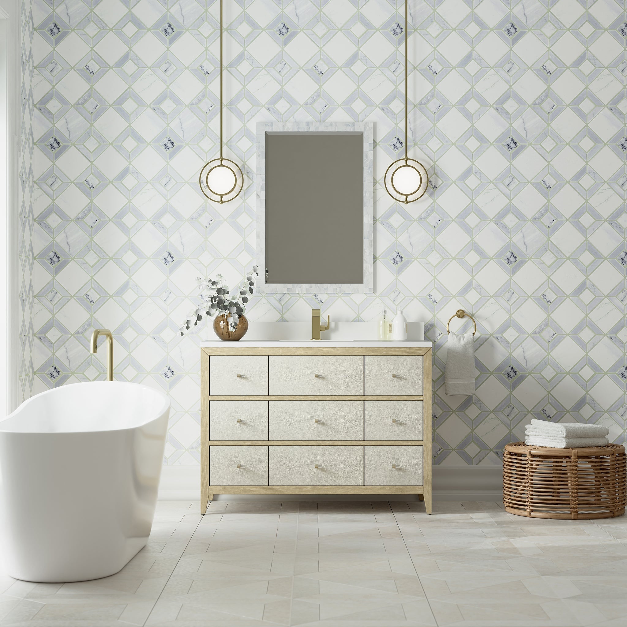 James Martin Celeste 48" Single Bathroom Vanity, Sunwashed Oak with Embossed Shagreen Drawer Fronts, cabinet without a countertop
