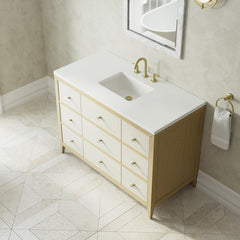 Sunwashed Oak with Embossed Shagreen Drawer Fronts