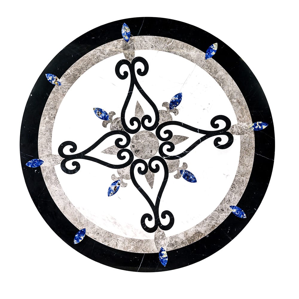 Celina Multi Finish Round Marble Medallions 36x36 Marble Multi Finish 36x36 Medallions