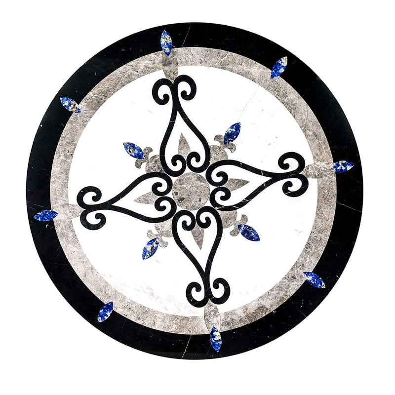 Celina Multi Finish Round Marble Medallions 36x36 Marble Multi Finish 36x36 Medallions