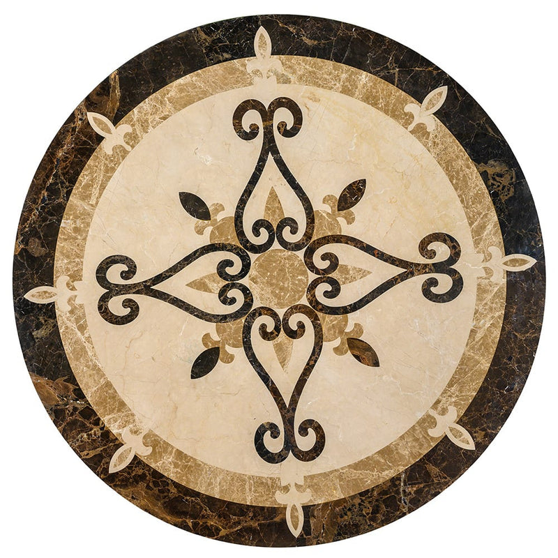 Celina Multi Finish Round Marble Medallions 36x36 Marble Multi Finish 36x36 Medallions