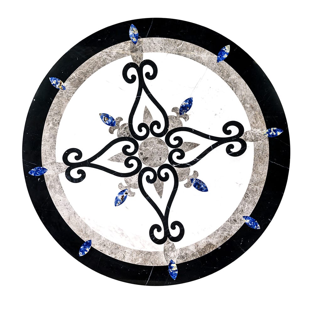 Celina Multi Finish Round Marble Medallions 48x48 Marble Multi Finish 48x48 Medallions