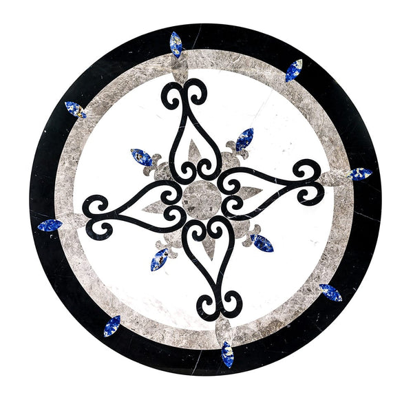 Celina Multi Finish Round Marble Medallions 48x48