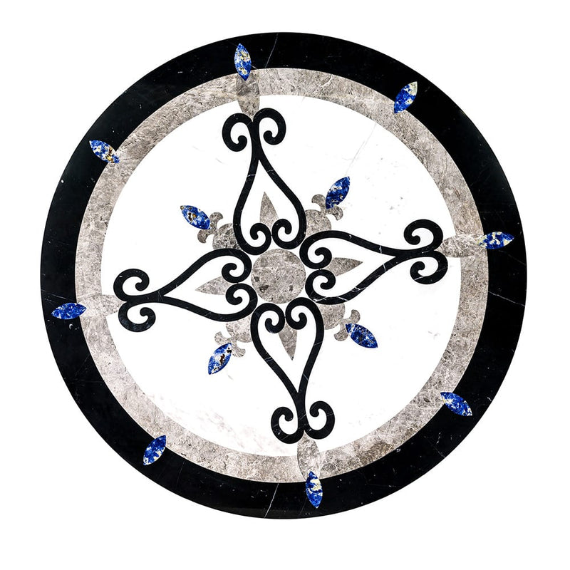 Celina Multi Finish Round Marble Medallions 48x48 Marble Multi Finish 48x48 Medallions