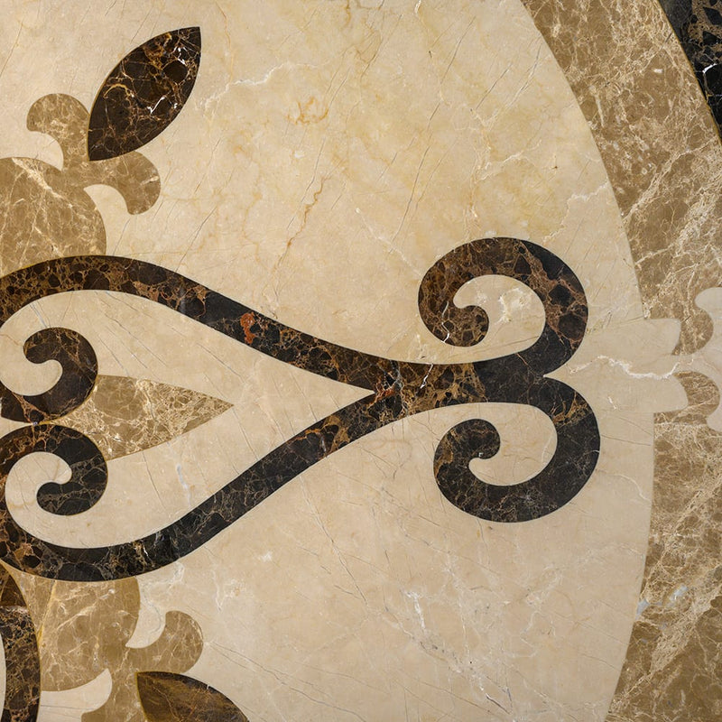 Celina Multi Finish Round Marble Medallions 48x48 Marble Multi Finish 48x48 Medallions — 1