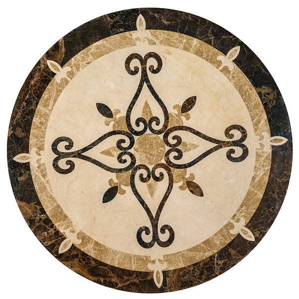 Celina Multi Finish Round Marble Medallions 48x48