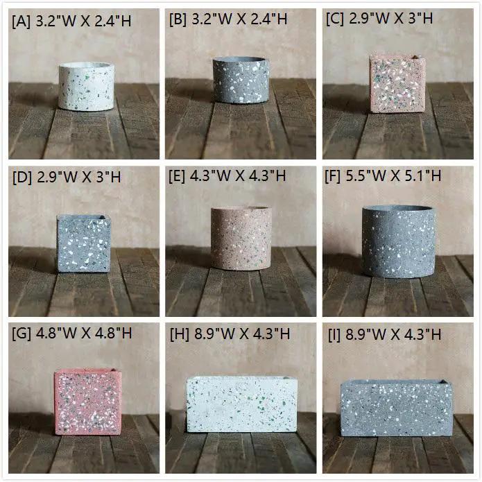 Cement Planter in Various Shape Colors and Sizes by RusticReach