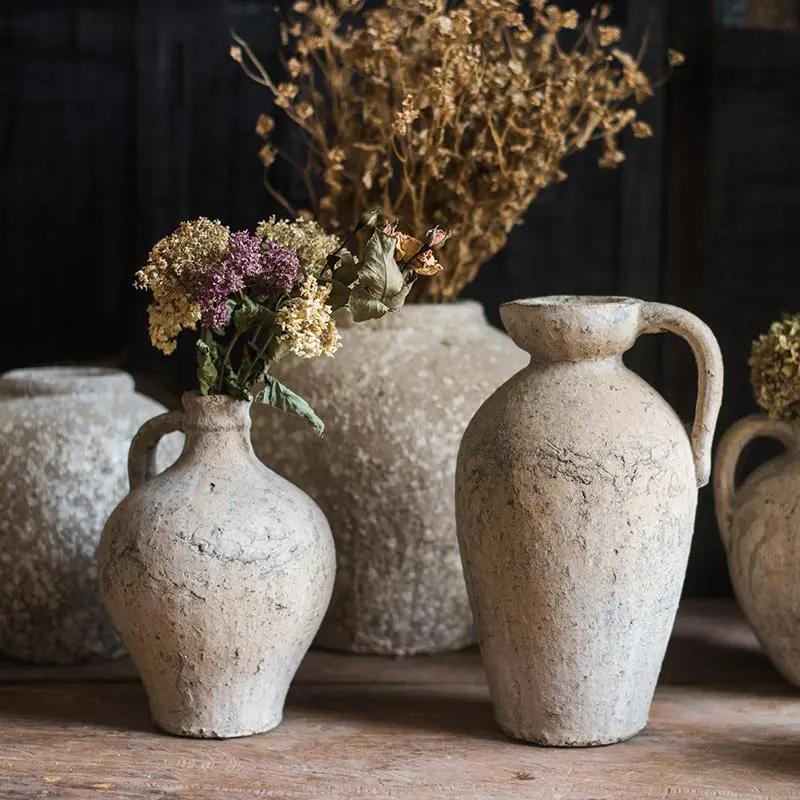 Cement Pot Pompeii Style Handmade Art Amphora Vase Pot by RusticReach