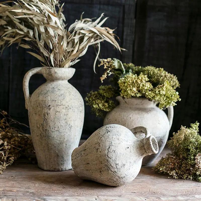 Cement Pot Pompeii Style Handmade Art Amphora Vase Pot by RusticReach