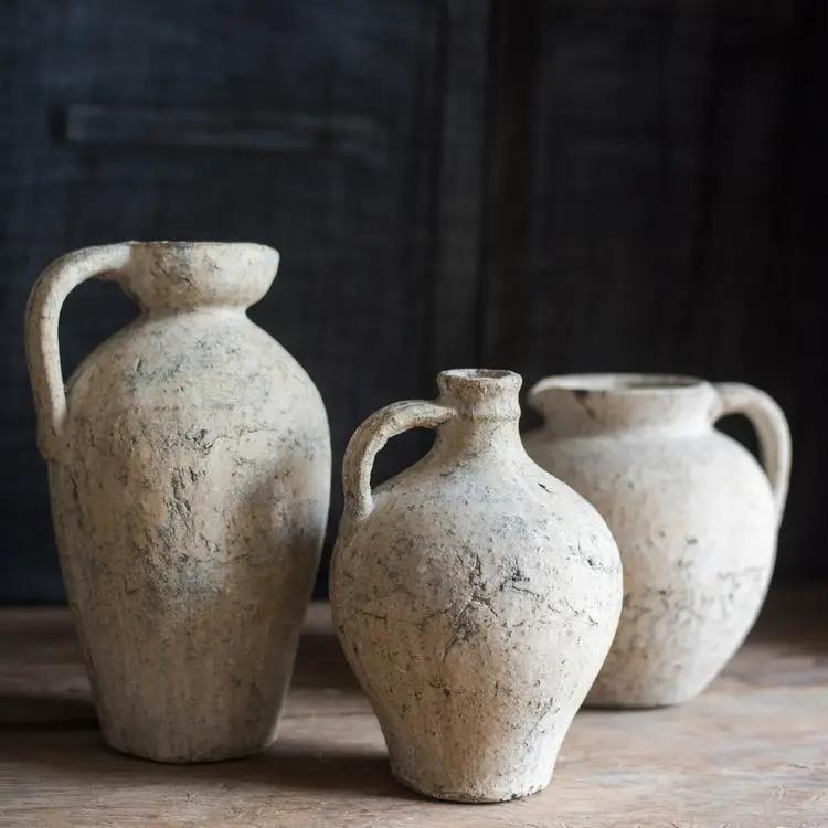 Cement Pot Pompeii Style Handmade Art Amphora Vase Pot by RusticReach