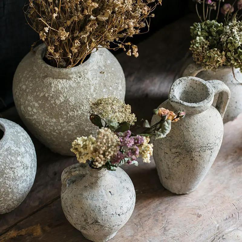 Cement Pot Pompeii Style Handmade Art Amphora Vase Pot by RusticReach