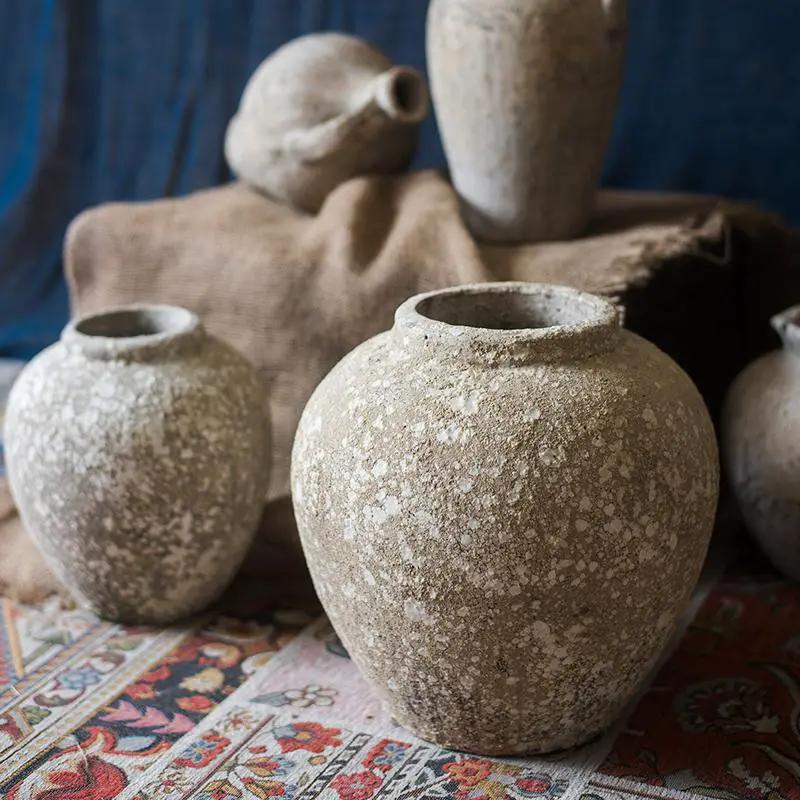 Cement Pot Pompeii Style Handmade Art Jar Pot by RusticReach