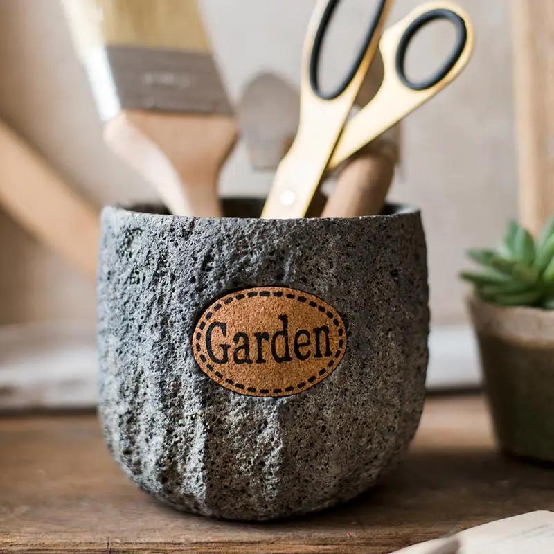 Cement Stone Tiny Garden Planter by RusticReach