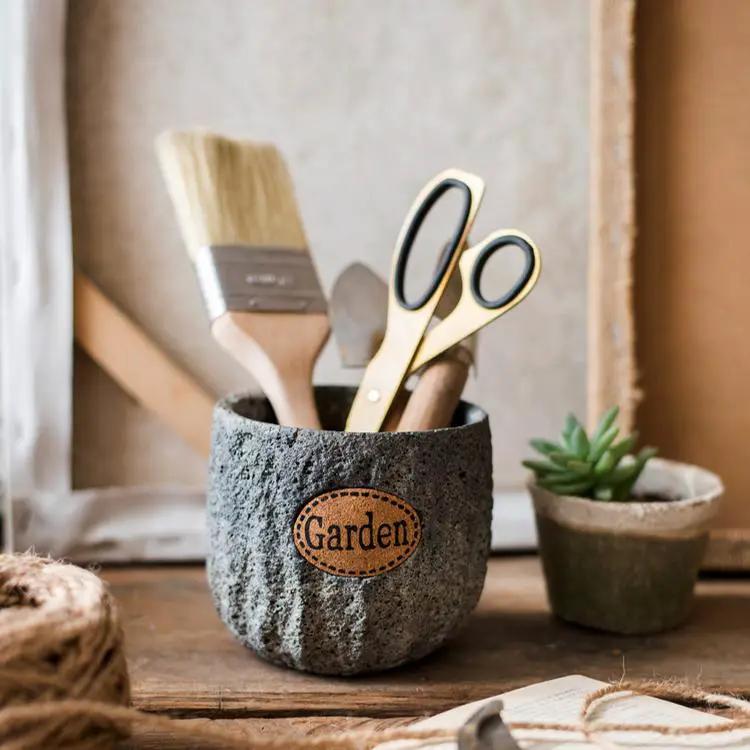 Cement Stone Tiny Garden Planter by RusticReach