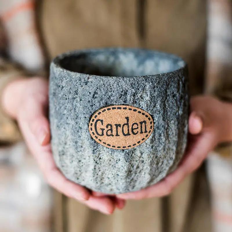 Cement Stone Tiny Garden Planter by RusticReach