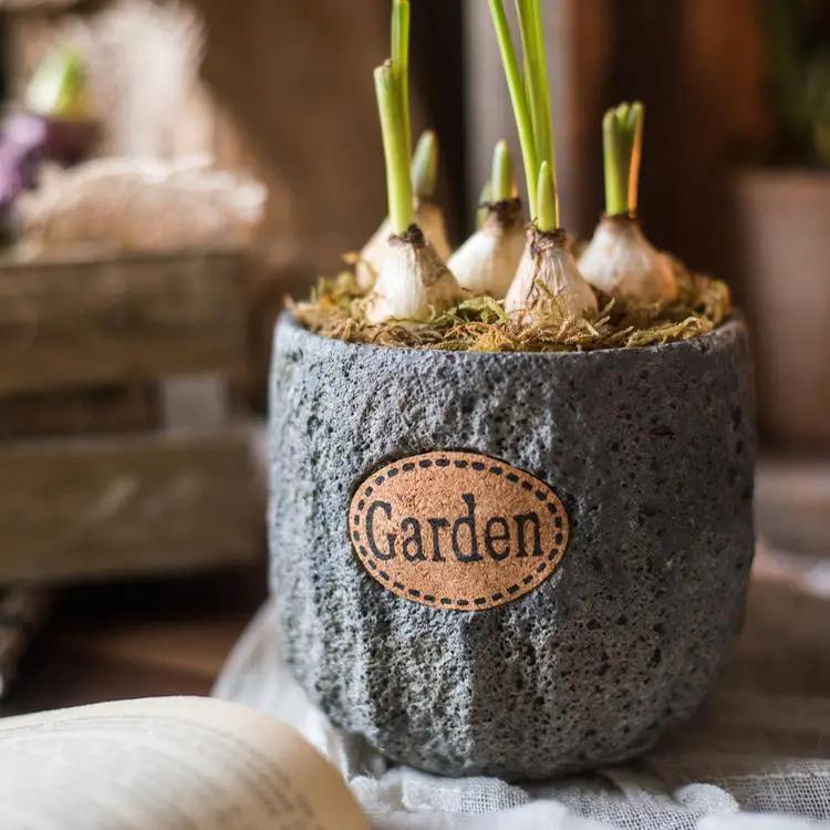 Cement Stone Tiny Garden Planter by RusticReach