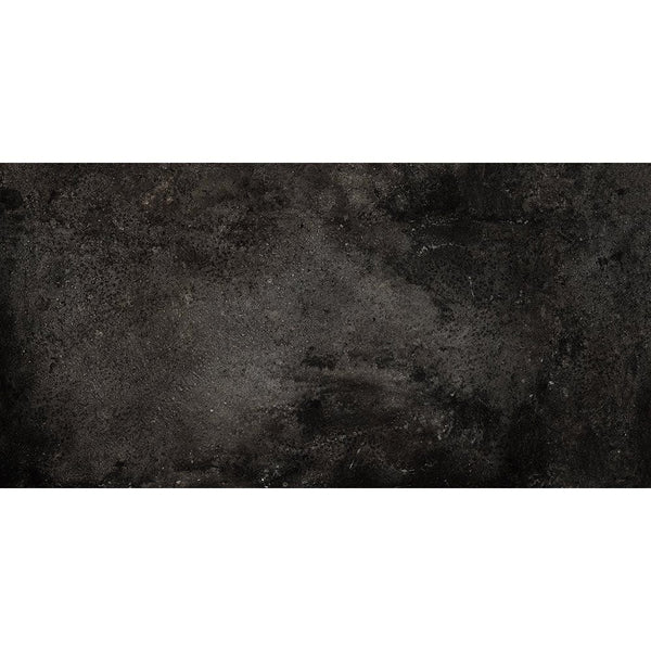 Cemento Black Honed Concrete Look Porcelain Tiles 12x24