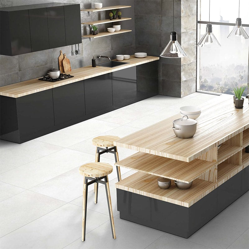 Cemento White Honed Concrete Look Porcelain Tiles 12x24 Porcelain Honed 12x24 Tiles — 2