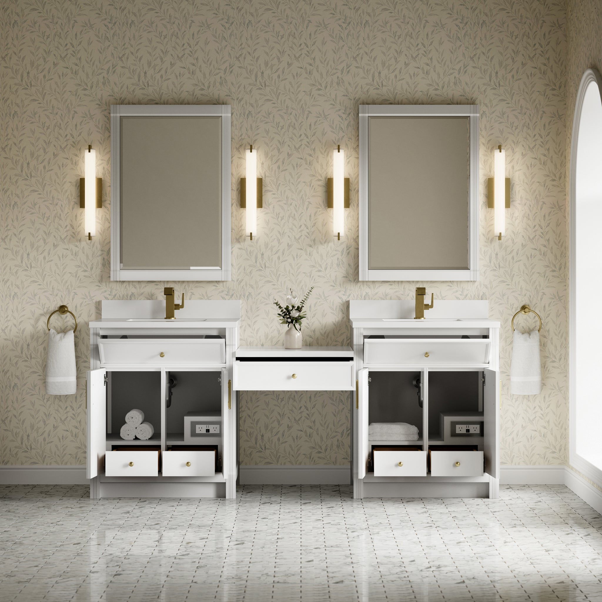 James Martin Bellshire 84" Single Bathroom Vanity, Bright White, view 5