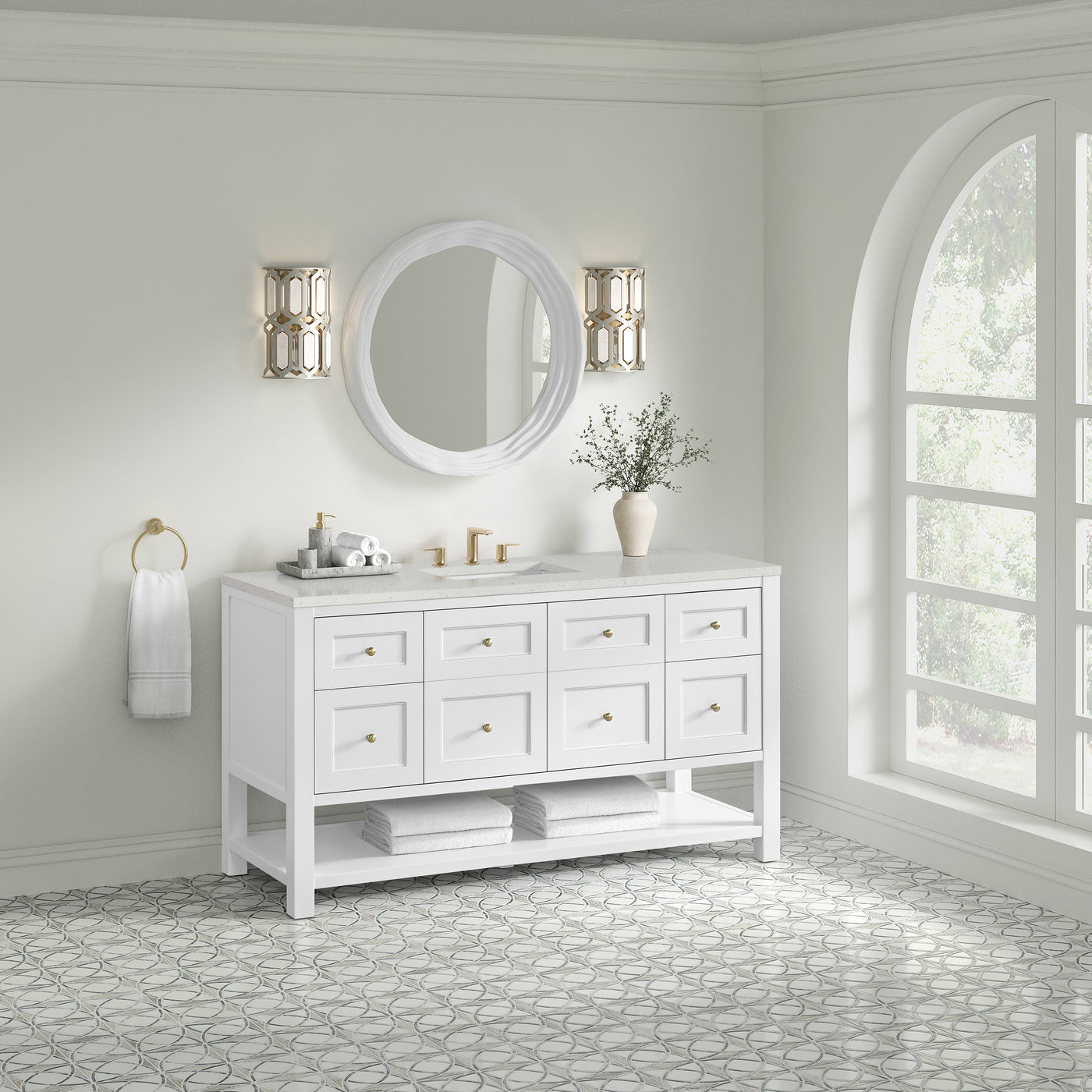 James Martin Breckenridge 60" Single Bathroom Vanity, Bright White, view 29