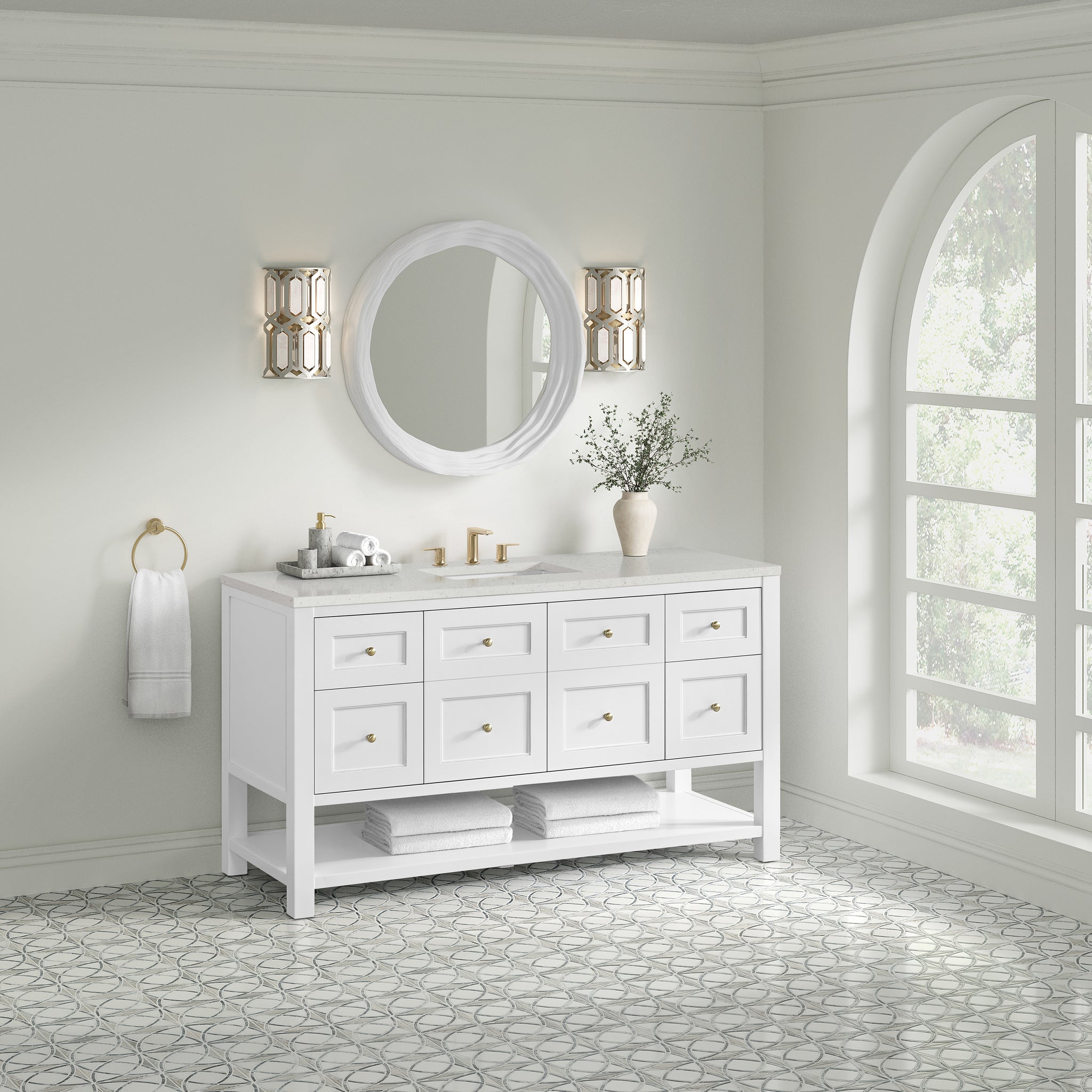 James Martin Breckenridge 60" Single Bathroom Vanity, Bright White, view 29