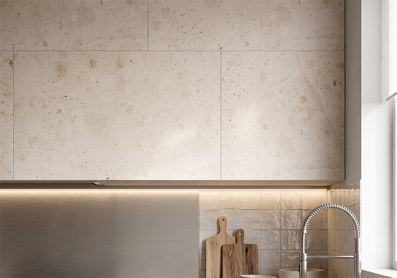 Ceppo Di Luna Honed Limestone Slab Random room scene 2