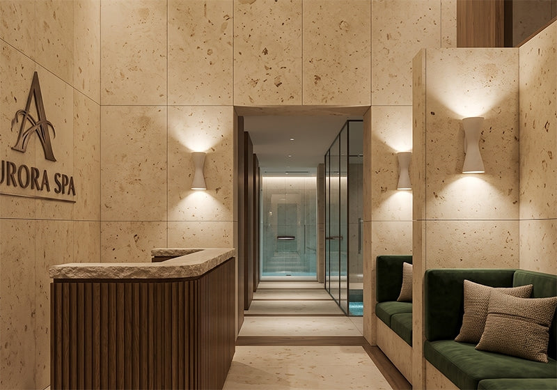Ceppo Di Luna Honed Limestone Slab Random room scene 5